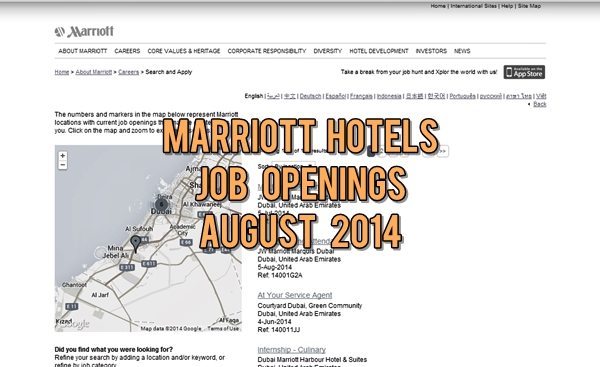marriott hotel job openings august 2014 marriott multiple job openings