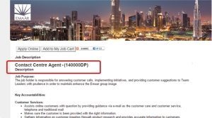 emaar call center job hiring 2014