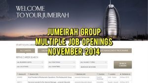 jumeirah group jobs nov 2014