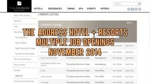the address hotel jobs november 2014