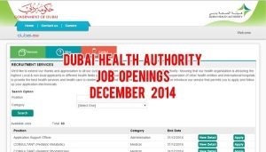 dubai health authority careers december 2014