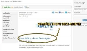 front desk agent job