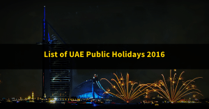UAE Public Holidays 2016