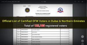filipino registered voters dubai