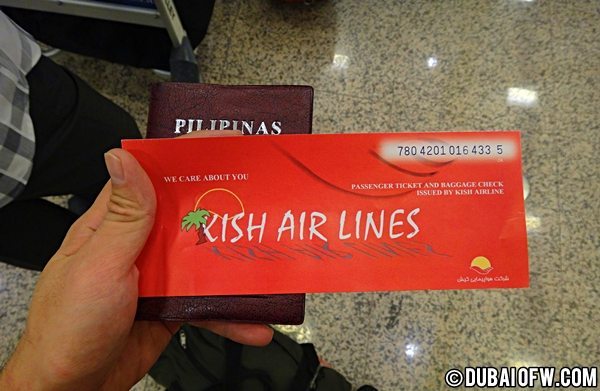 kish airlines ticket