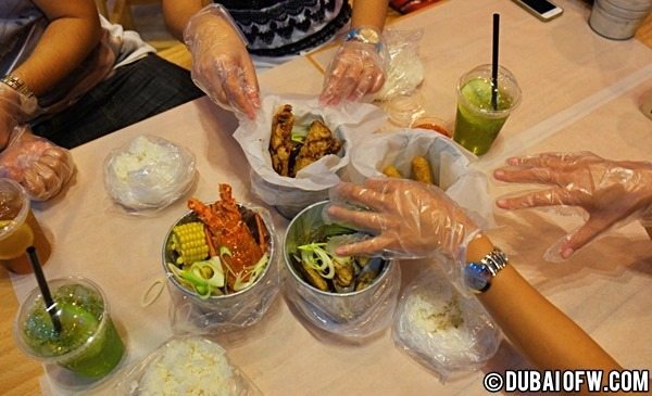 seafood restaurant in a bucket