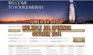 jumeirah group jobs october 2014