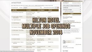 hilton hotel jobs nov 2014