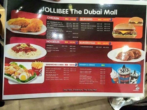 jollibee menu dubai