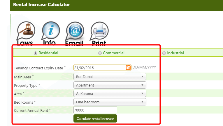 rent price increase calculator dubai