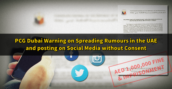 social media uae post warning PCG Dubai