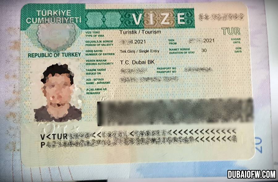 travel document visa for turkey