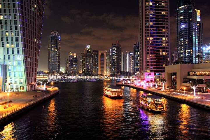 dubai marina night time