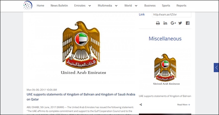 uae supports saudi and bahrain relations qatar