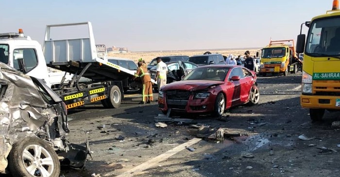 abu dhabi accident fog highway