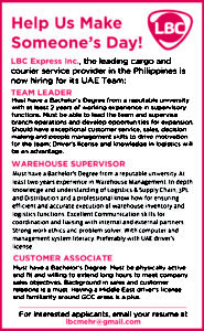 FEB 2018 UAE URGENT HIRING FOR WAREHOUSE SUPERVISOR 8 X 13CM
