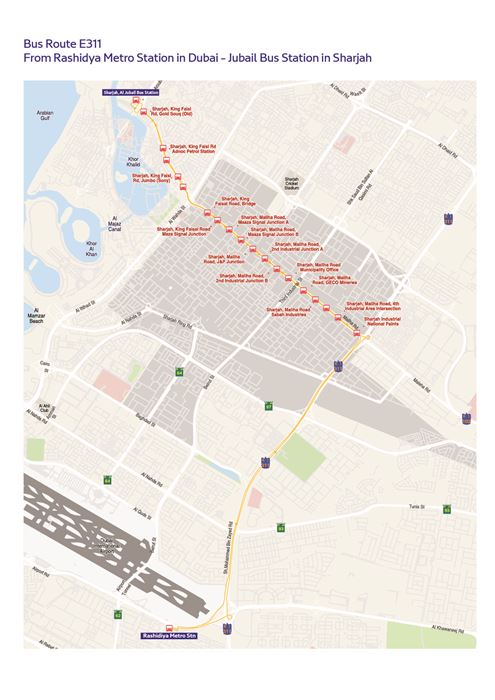 new bus route dubai to sharjah e311