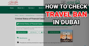 how to check travel ban financial case dubai