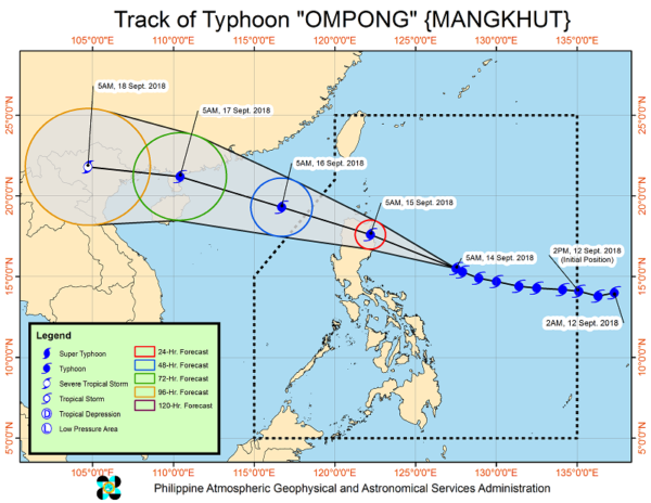 typhoon ompong closes in