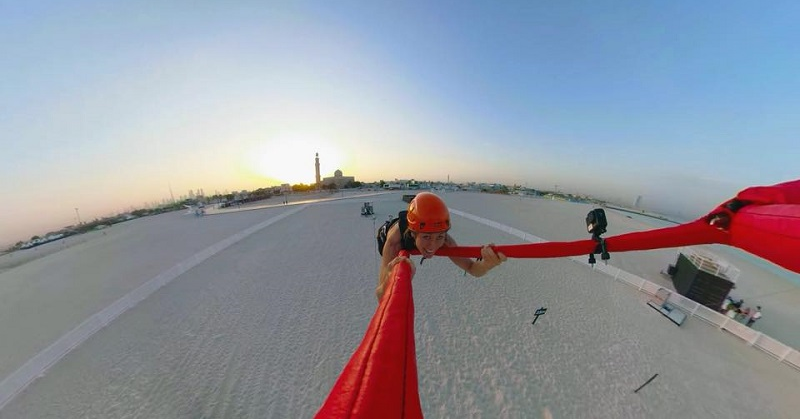 Dubai Royal Tries Out Human Slingshot Ride at Kite Beach 6