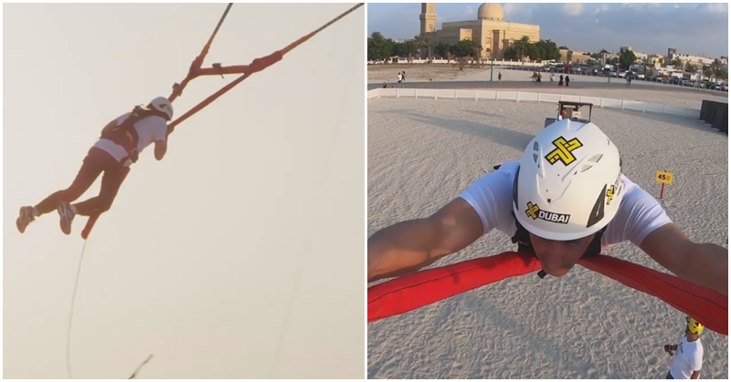 Dubai Royal Tries Out Human Slingshot Ride at Kite Beach 7