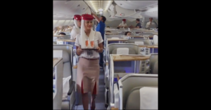 WATCH: Emirates Flight Attendant Gives her Mother a Mid-flight Birthday Surprise