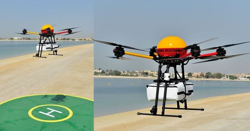 dubai flying rescuer drone