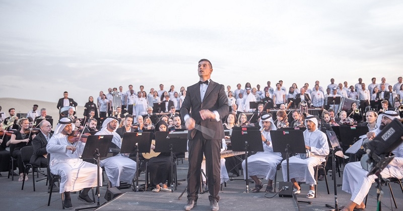 WATCH Multinational Orchestra Performs UAE Anthem in the Desert 1