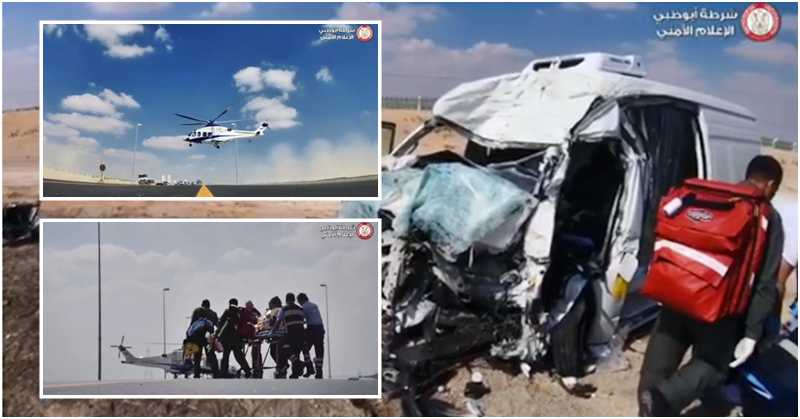 [WATCH] Man Airlifted After Major Collision on UAE Road