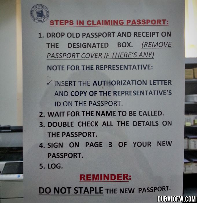 claiming philippine passport in PCG Dubai