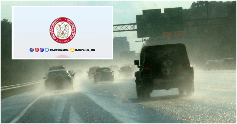 Abu Dhabi Police Issues Road Safety Advisory During Unstable Weather Conditions