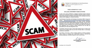 ADVISORY Filipinos Warned Against 33 Illegal Investment Activities