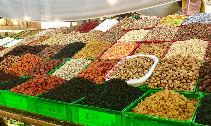 Dried fruits in Osh Bazaar