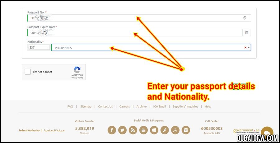 Family visit visa status check