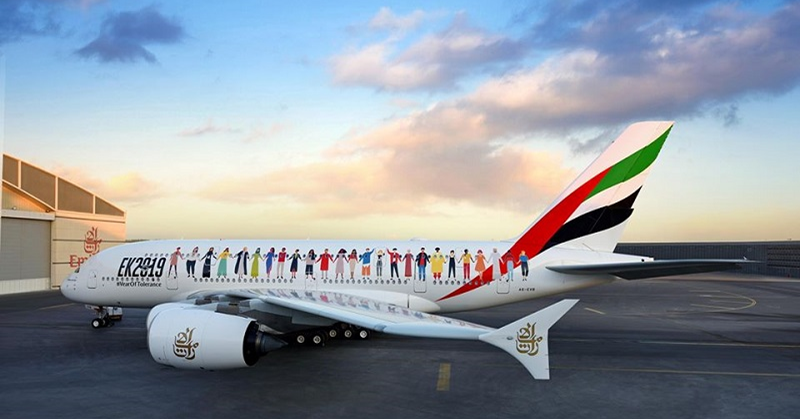 Emirates Launches 'Year of Tolerance' Airbus A380 to Mark UAE National Day