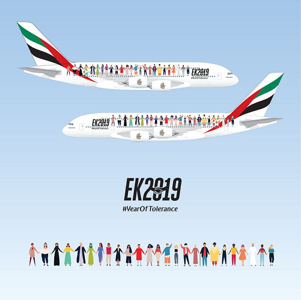 Emirates Launches 'Year of Tolerance' Airbus A380 to Mark UAE National Day