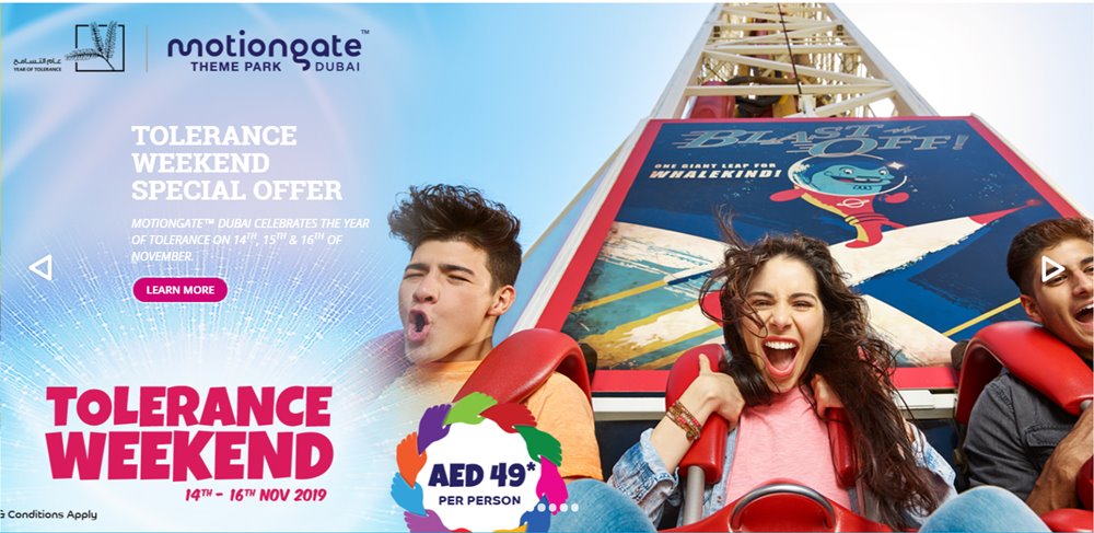 motiongate dubai tolerance weekend