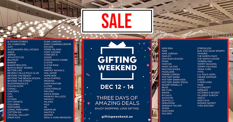 brands gifting weekend sale dubai