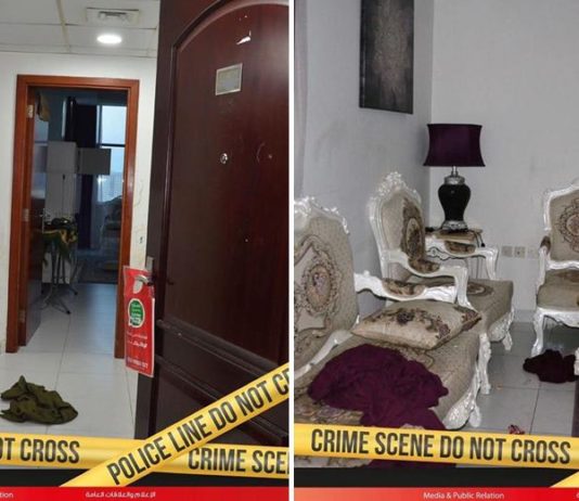 ajman crime scene man kills wife daughters