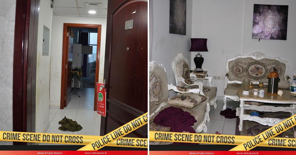 ajman crime scene man kills wife daughters