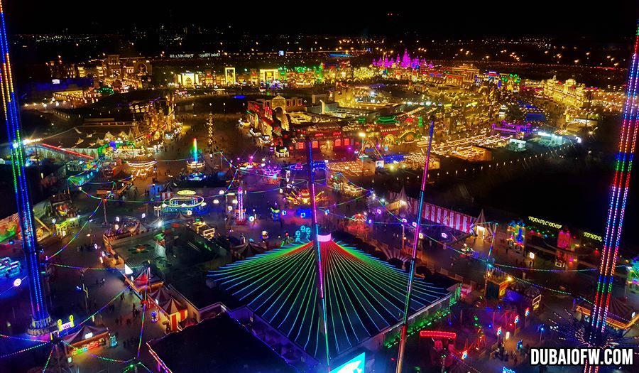 carnaval global village view from ferris wheel dubai