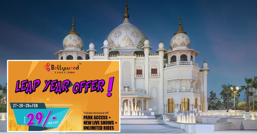 29 AED Entry to Bollywood Parks on Feb 27-28-29