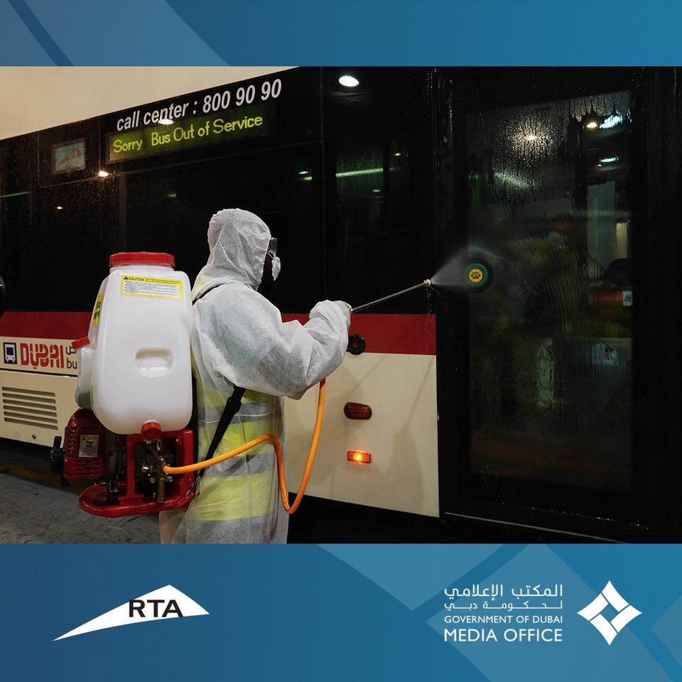 disinfect dubai buses