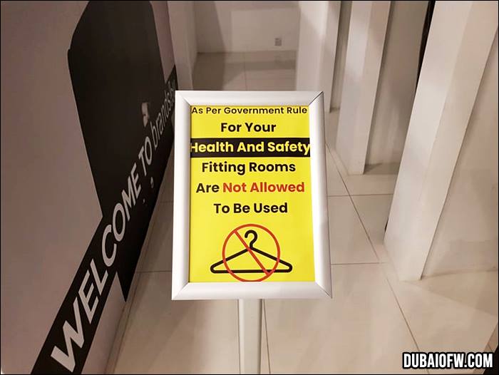 Fitting rooms are not allowed to be used.