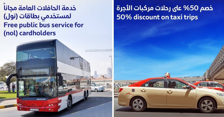 free bus 50 percent taxis