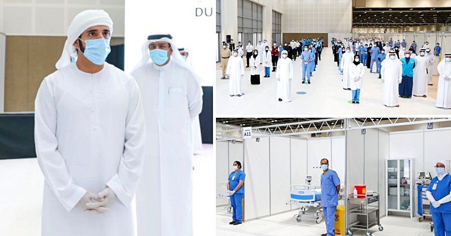 sheikh hamdan visits dubai field hospital