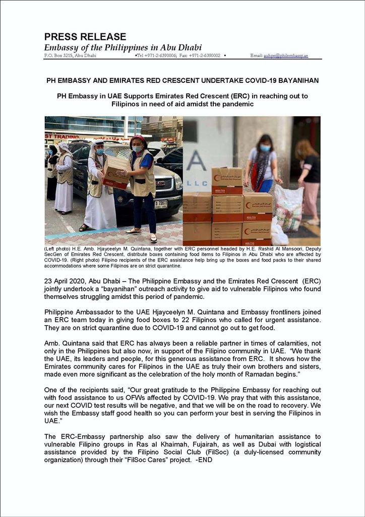 uae phil embassy and emirates red crescent bayanihan outreach