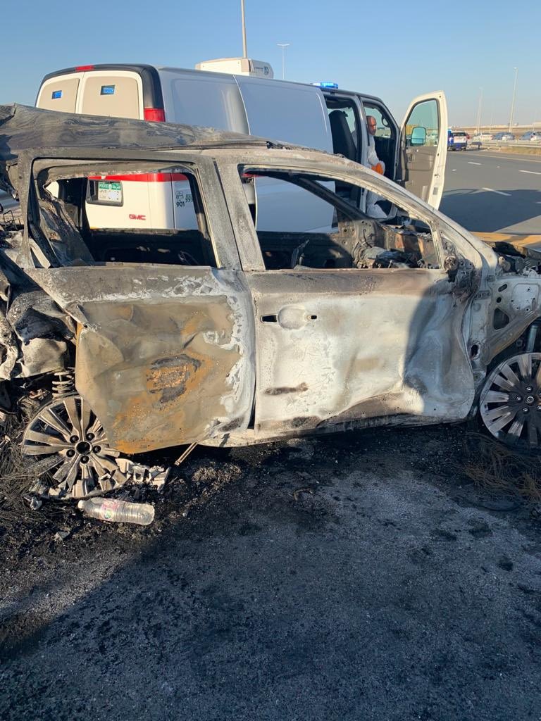 car vehicles burned 3 people dubai