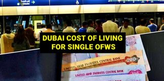 cost of living in dubai for single filipinos