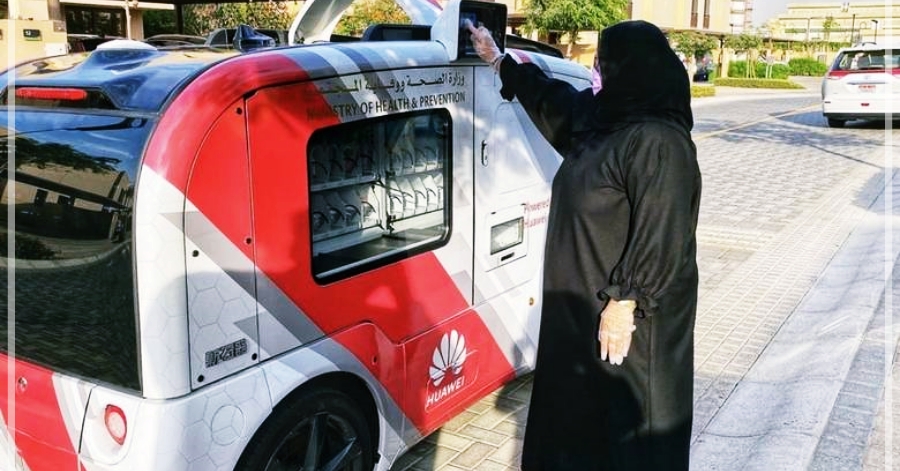 Self-Driving Vehicle Makes Rounds in UAE to Distribute PPE